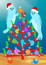 Load image into Gallery viewer, Card - Seaweed Tree Seals